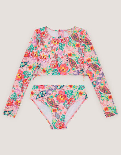 Floral Paisley UPF50+ Cropped Rash Vest Set, Multi (MULTI), large