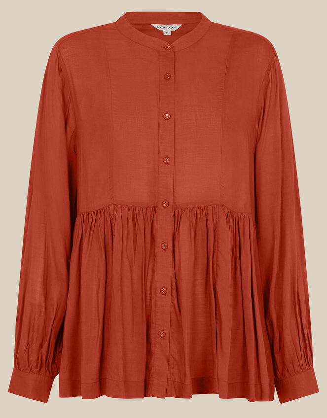 Sandy Relaxed Blouse, Orange (RUST), large