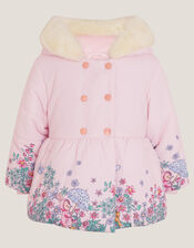 Baby Pippa Bunny Print Padded Coat, Pink (PINK), large