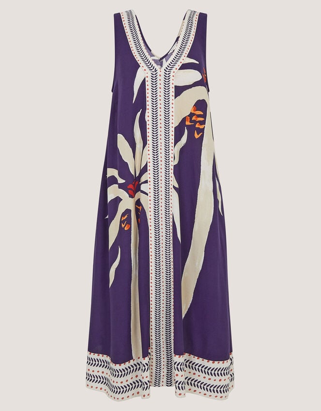 Paloma Sleeveless Print Midi Dress, Blue (NAVY), large