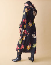 Clemence Camille Floral Print Jacquard Midi Dress, Black (BLACK), large