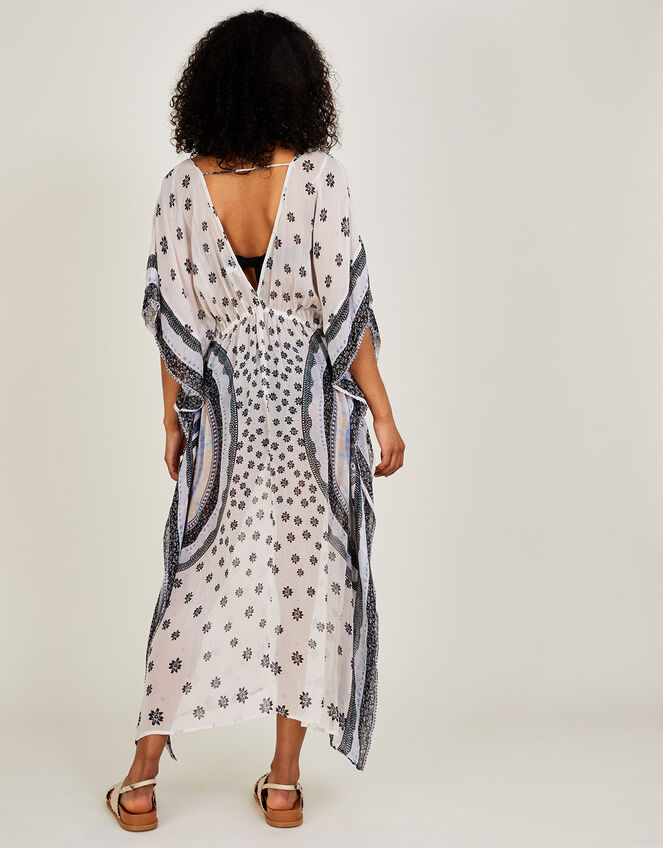 Circle Print Maxi Kaftan in LENZING&trade; ECOVERO&trade;, Ivory (IVORY), large