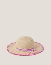 Braided Sequin Straw Sun Hat, Multi (MULTI), large
