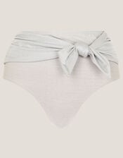 Kiki Glitter High Waist Bikini Bottom, Silver (SILVER), large