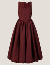 Mya Fit and Flare Midi Dress, Red (BURGUNDY), large