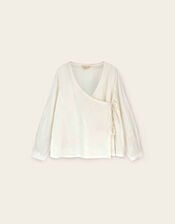 East Romana Hand-Chikankari Embroidered Top, White (WHITE), large