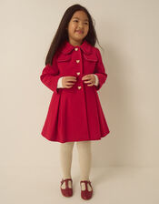 Velvet Bow A-Line Coat, Red (RED), large