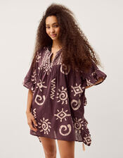 Mafalda Sun Print Ruffle Mini Kaftan, , large
