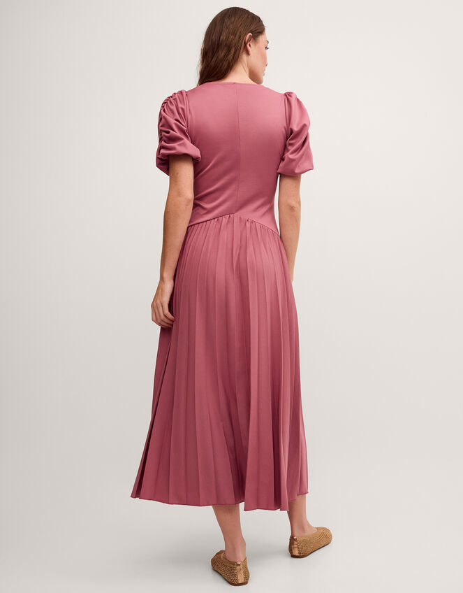 Mindy Pleated Jersey Midi Dress, Pink (PINK), large