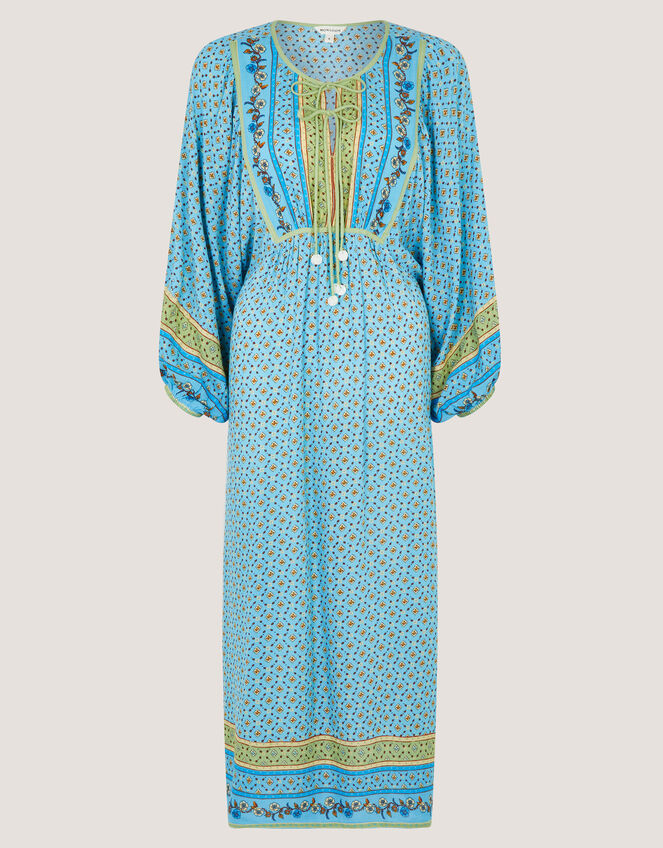Millie Long Sleeve Print Midi Dress, Blue (PALE BLUE), large
