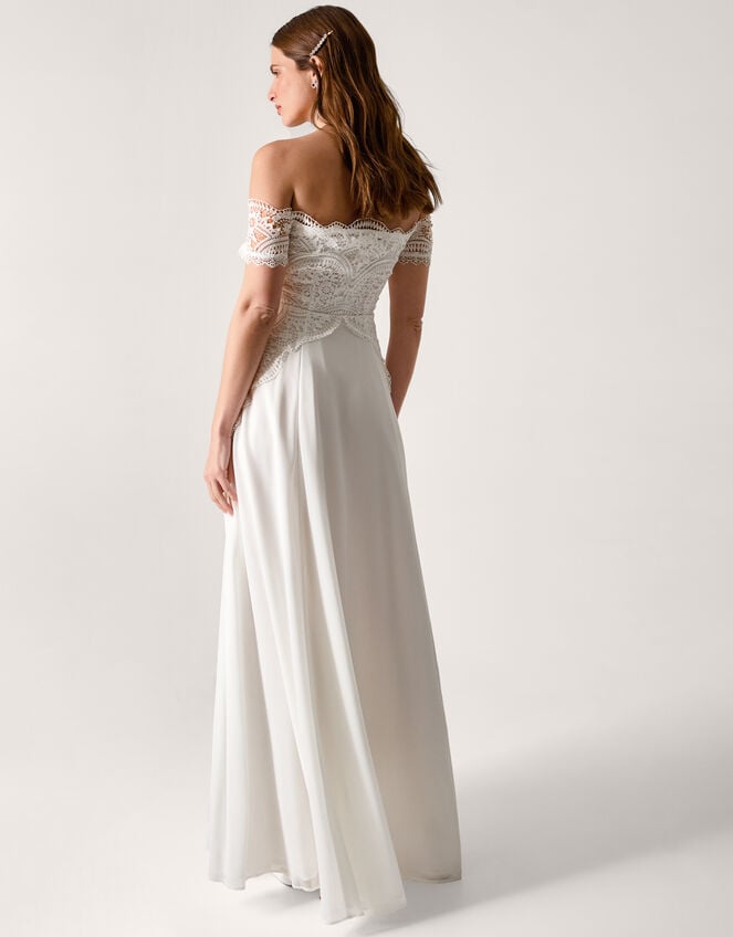 Maddie Off-Shoulder Wedding Dress, Ivory (IVORY), large