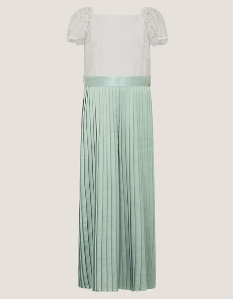 Lace Pleated Jumpsuit, Green (SAGE), large