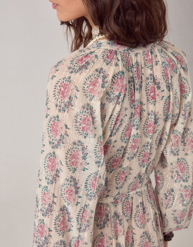 Maison Hotel Anne Floral Shimmer Maxi Dress, Multi (MULTI), large