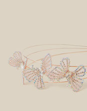 Rhinestone Butterfly Metal Headband, , large