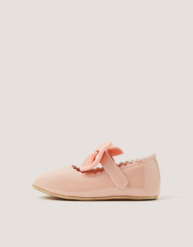 Baby Bow Patent Walker Shoes, Pink (PINK), large