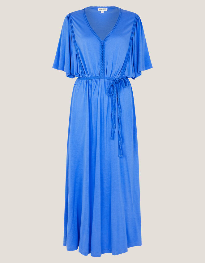 Paula Braided Jersey Midi Dress, Blue (BLUE), large