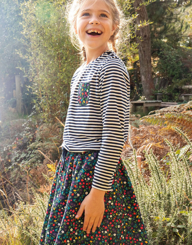 Frugi Maeve Twill Skirt, Blue (NAVY), large