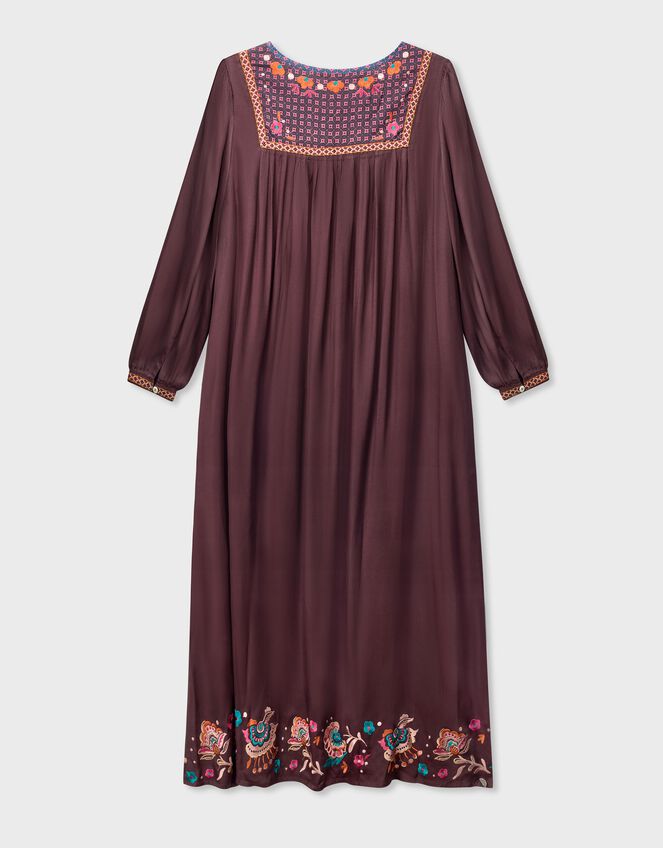 East Eliana Embroidered Midi Dress, Brown (BROWN), large