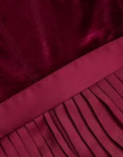 Quinn Velvet Pleated Jumpsuit, Red (BURGUNDY), large