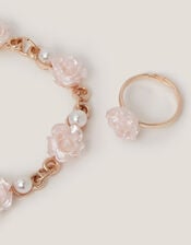 Rose Bracelet & Adjustable Ring Set, , large