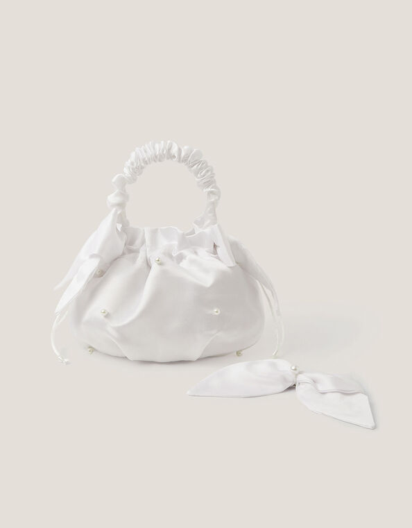 Pearl Bow Bag & Hair Clip Set, , large