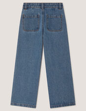 Butterfly Sequin Wide Leg Jeans, Blue (BLUE), large