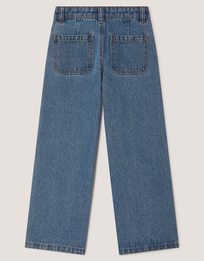 Butterfly Sequin Wide Leg Jeans, Blue (BLUE), large