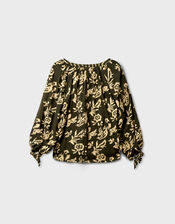 East Kris Hand Batik Blouse, Green (OLIVE), large