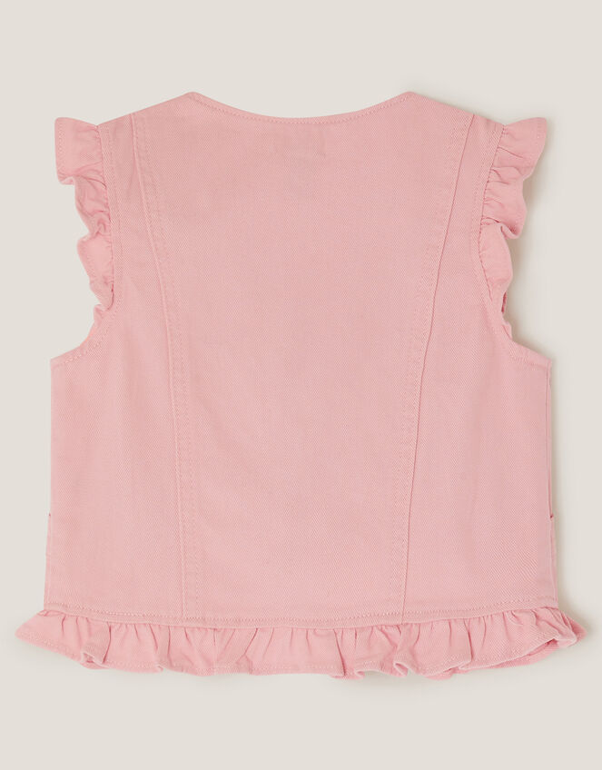 Flower Denim Waistcoat, Pink (PINK), large