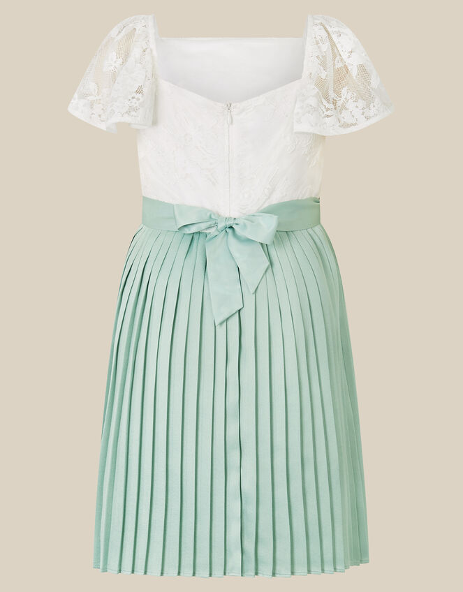 Evelyn Lace Pleated Party Dress, Green (SAGE), large