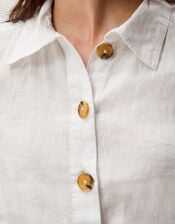 Emelia Linen Shirt, Ivory (IVORY), large