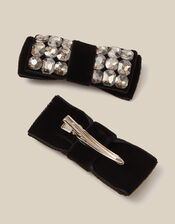 2-Pack Jewel Bow Hair Clips, , large