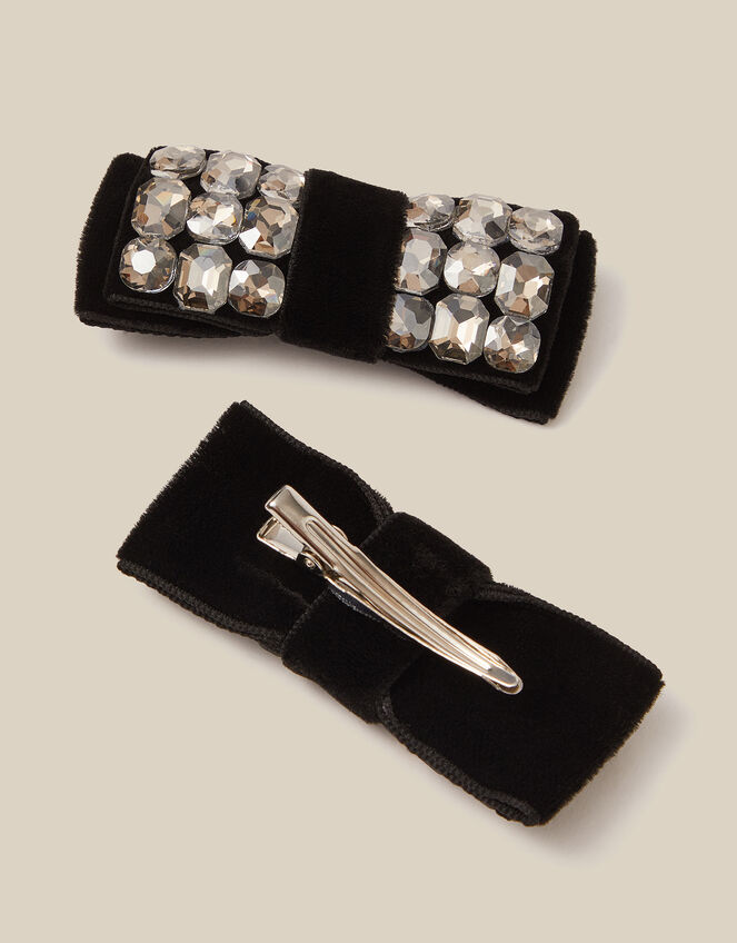2-Pack Jewel Bow Hair Clips, , large