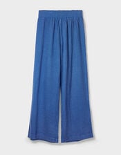 East Stephanie Crinkled Cotton Trousers, Blue (INDIGO), large