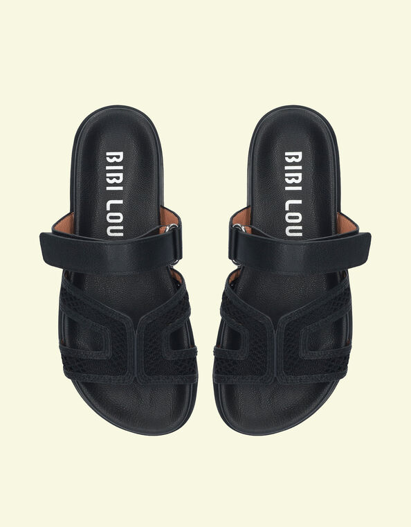 Bibi Lou Mindy Leather Sandals, Black (BLACK), large