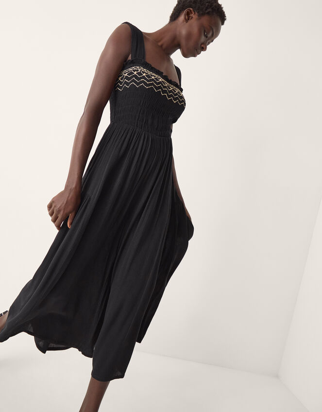 Billie Embroidered Jumpsuit, Black (BLACK), large