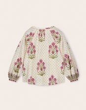 East Roza Woodblock Cotton Top, Multi (MULTI), large