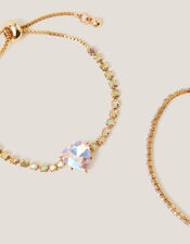 2-Pack Diamant&eacute; Heart Bracelets, , large