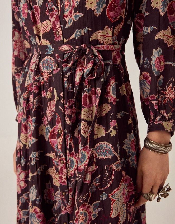 Maison Hotel Louise Paisley Print Maxi Dress, Black (BLACK), large