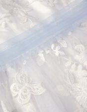 Beatrice Floral Embroidered Tulle Dress, Ivory (IVORY), large