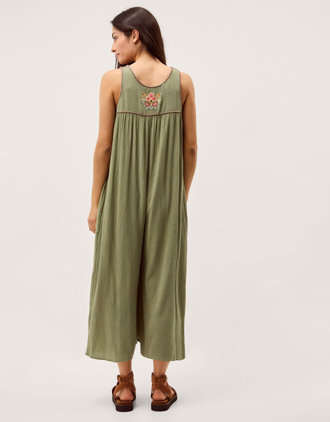 Lidia Embroidered Jumpsuit, Green (GREEN), large