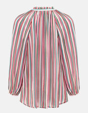 East Shania Sheer Stripe Blouse, Multi (MULTI), large