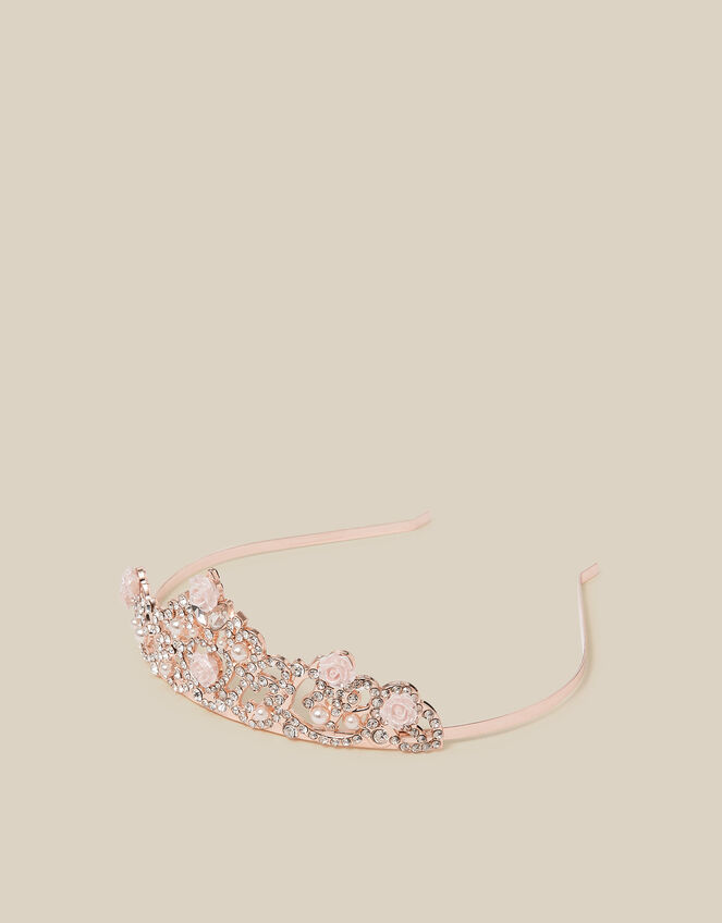Amelia Rose & Pearl Tiara, Gold (ROSE GOLD), large
