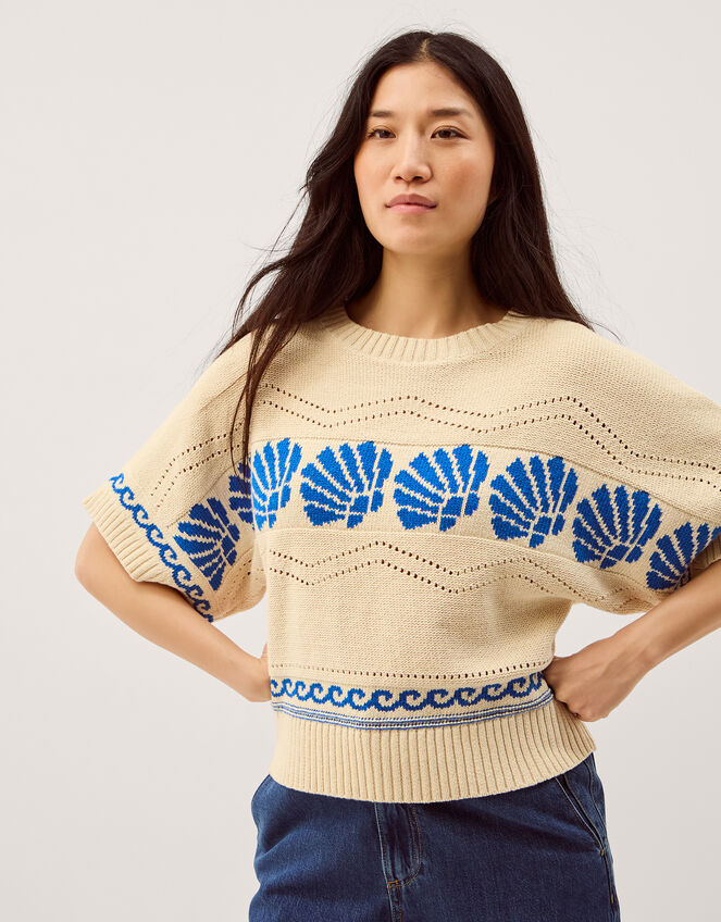 Safi Shell Knit Jumper, Ivory (IVORY), large