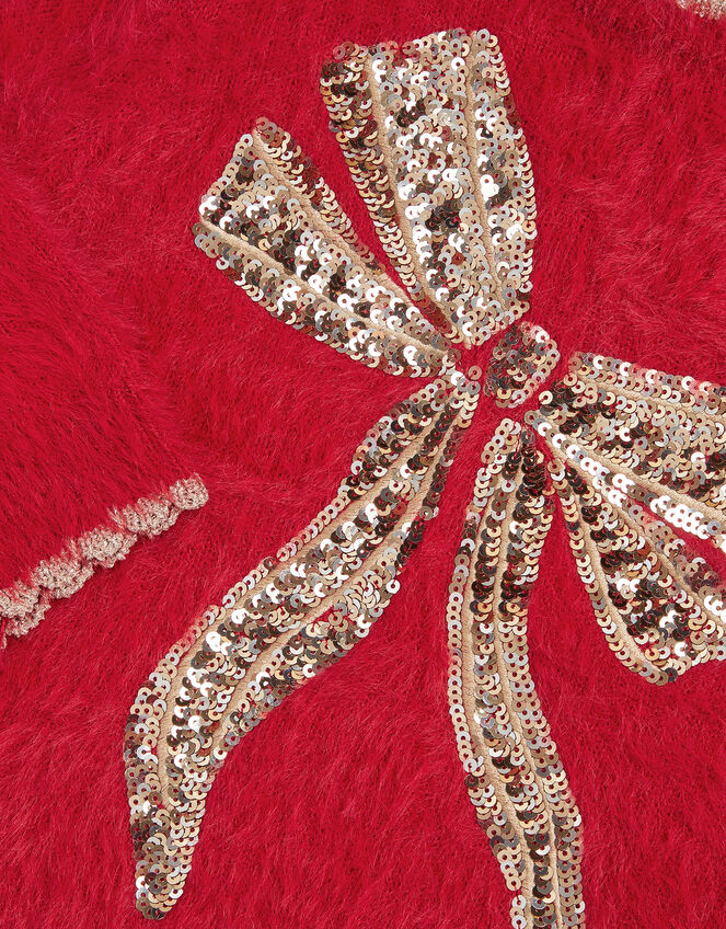 Sequin Bow Jumper, Red (RED), large