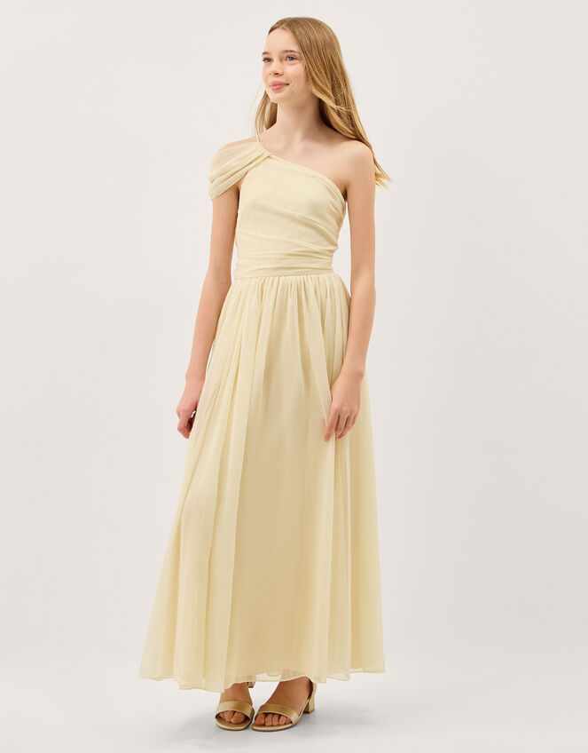 Texas One Shoulder Prom Dress, Yellow (LEMON), large