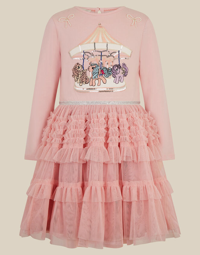 Monsoon x My Little Pony Carousel Long Sleeve Disco Dress, Pink (PINK), large