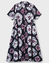 East Lucia Tie-Dye Shirt Dress, Blue (NAVY), large