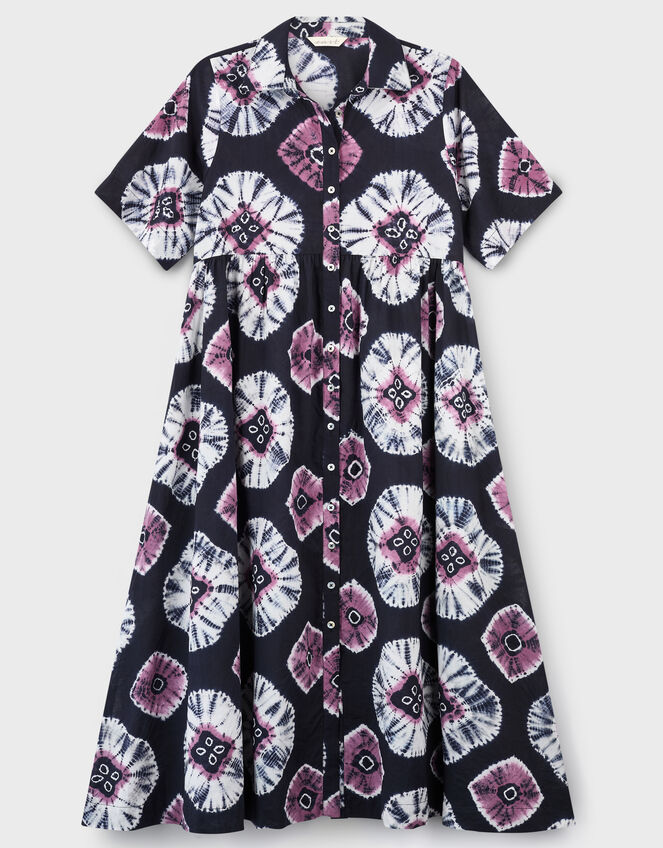 East Lucia Tie-Dye Shirt Dress, Blue (NAVY), large