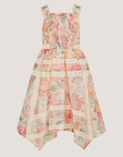 Kelis Floral Lace Hanky Hem Dress, Pink (PINK), large